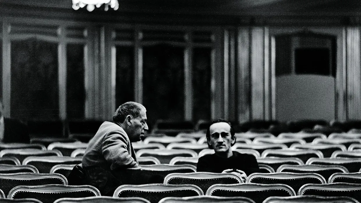 Paul Dessau (links) und Heiner Müller bei den Proben zu „Lanzelot“ in der Deutschen Staatsoper Berlin, 1969