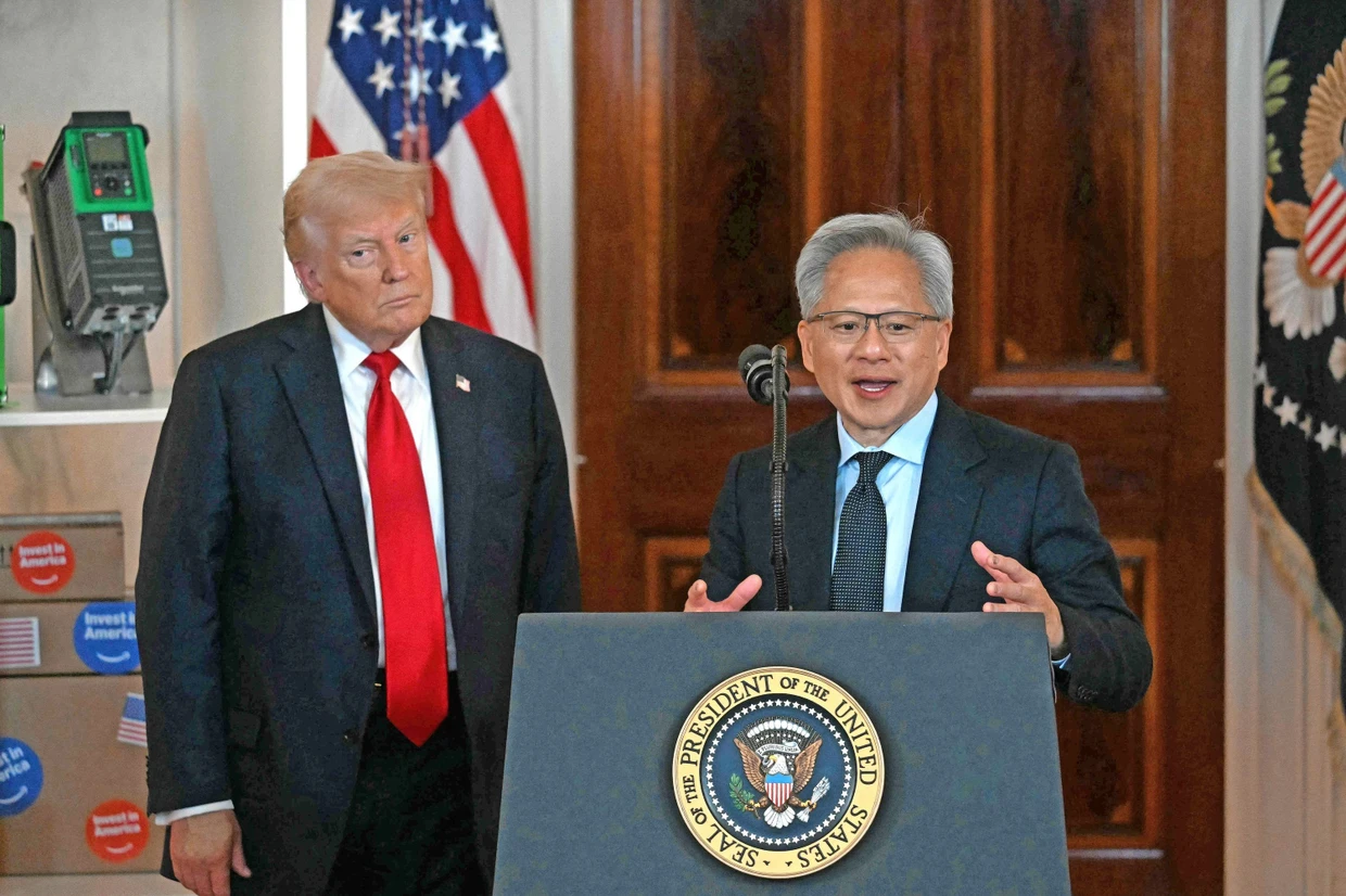 An Trumps Rednerpult: Jensen Huang (Nvidia)