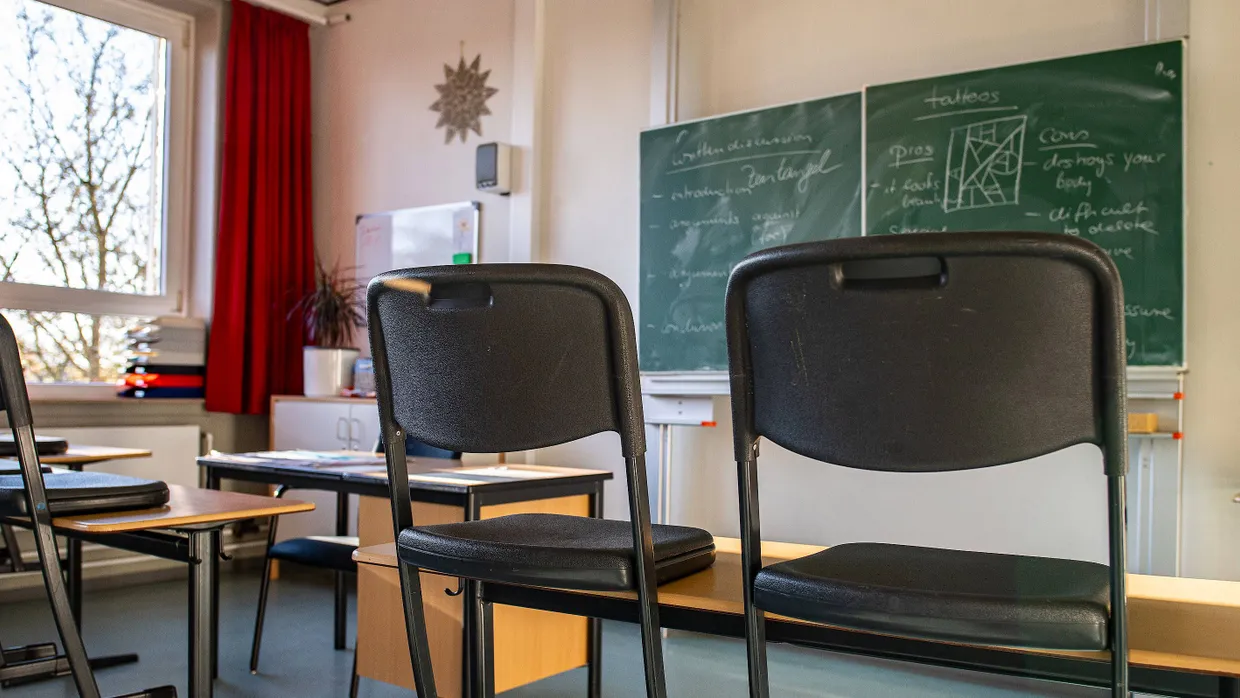 An vielen Orten in Deutschland konnte am Montag, wie hier in einer Gesamtschule im nordrhein-westfälischen Warendorf, kein Präsenzunterricht stattfinden.