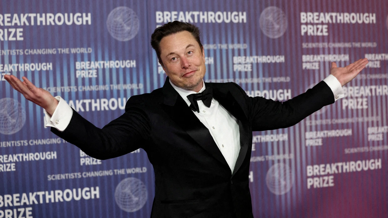 Elon Musk besucht die Verleihung des Breakthrough Prize in Los Angeles, Kalifornien, USA, am 13. April 2024.