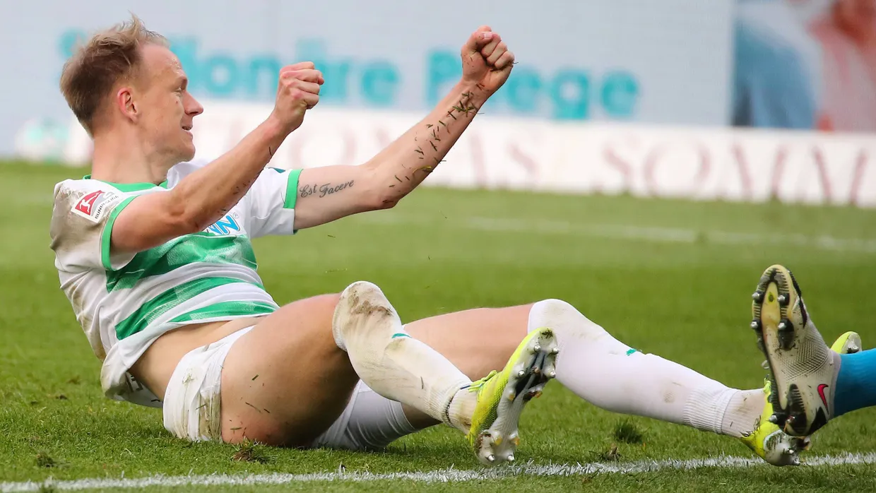 Torschütze Havard Nielsen: Mit den Fürther auf Kurs erste Liga.