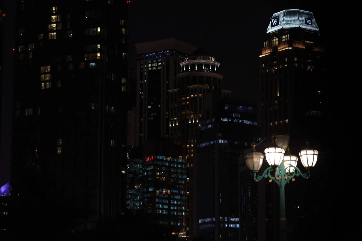 Die Skyline in Doha während der „Earth Hour“.