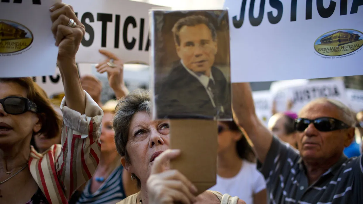 Demonstration vor dem jüdischen Gemeindezentrum in Buenos Aires nach dem Tod des Staatsanwaltes Alberto Nisman