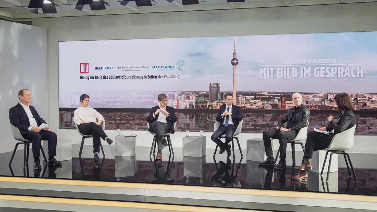Der Umgangston war freundlich: Das Podium des „Bild“-Wissenschaftsgipfels.