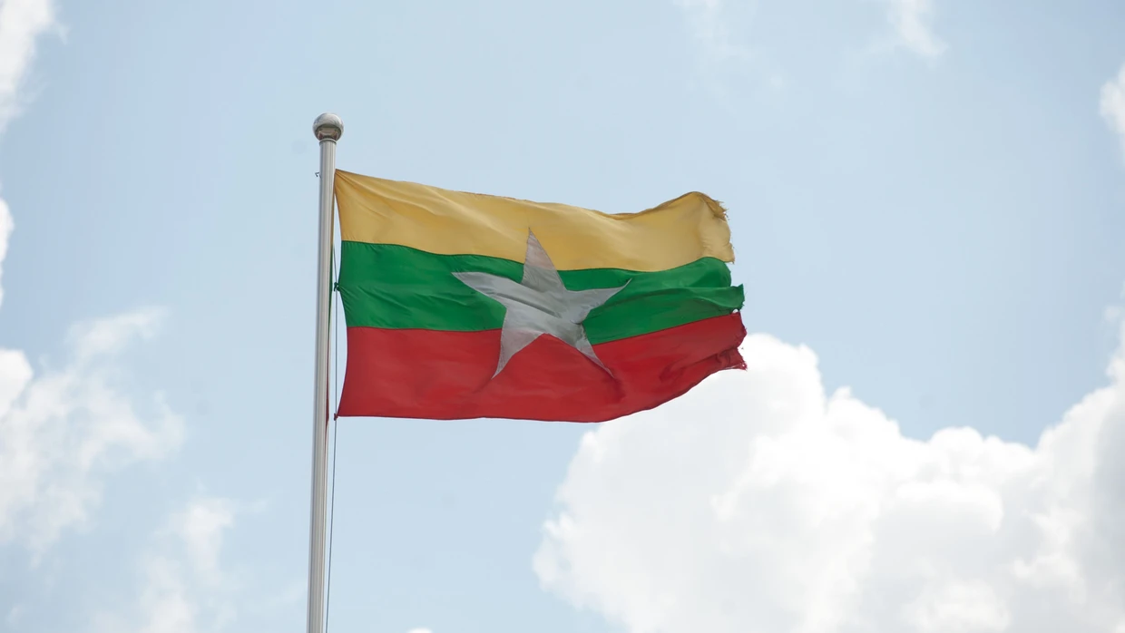 Die Flagge von Myanmar