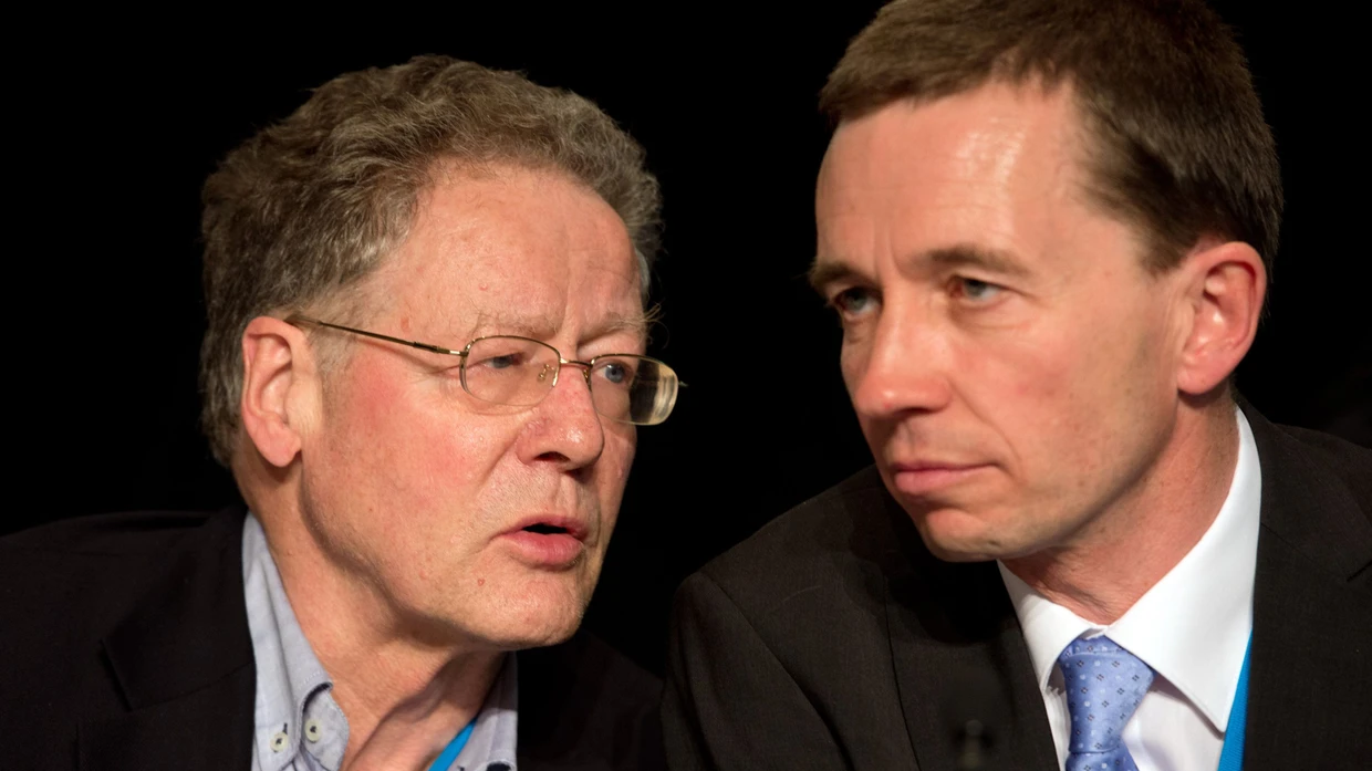 Konrad Adam (l.) und Bernd Lucke haben die AfD einst mit aufgebaut.