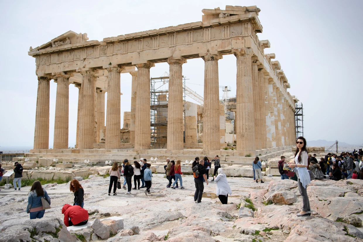  das Parthenon auf der Akropolis in Athen.