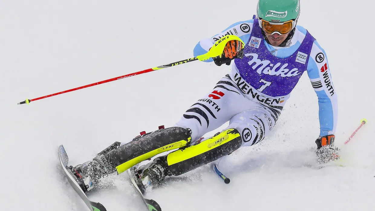 Felix Neureuther in seinem Element: Beim Slalom am Lauberhorn in Wengen