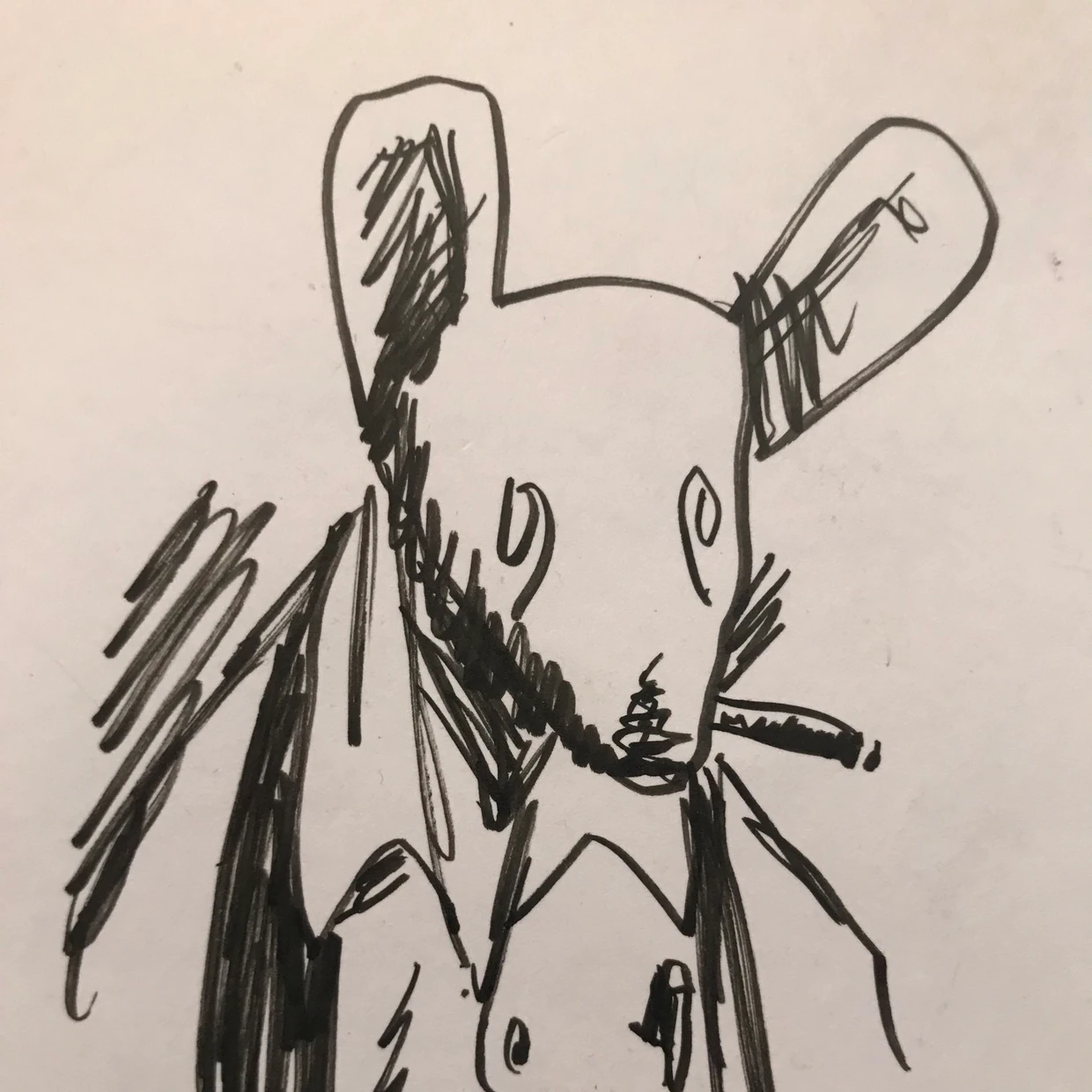 Spiegelman, wie er sich selbst bei der Arbeit an „Never again! ... and again ... and again“ gezeichnet hat.