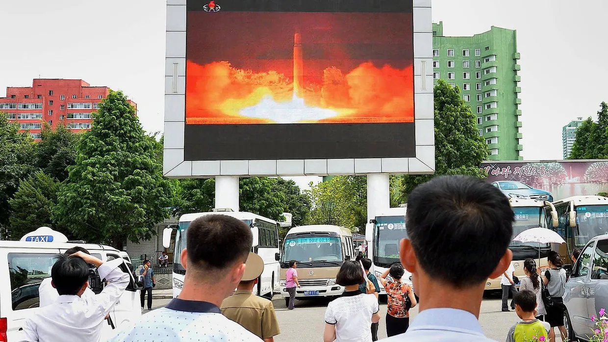 In Nordkorea feierten die Medien den Raketentest als Erfolg.