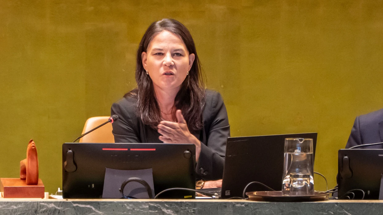 Annalena Baerbock, Präsidentin der Generalversammlung der Vereinten Nationen, während der Sitzung am 1. Juni 2026