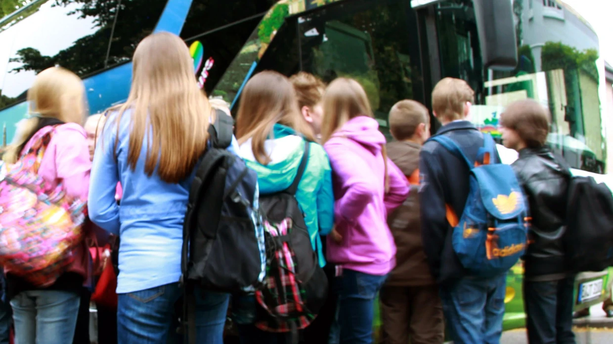 Let's get started: school children on a school trip.