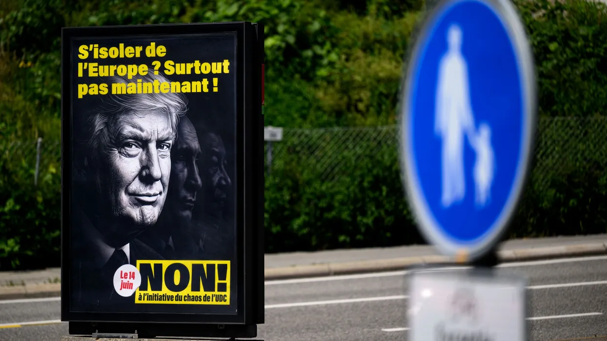 Abstimmungsplakat im schweizerischen Lausanne: „Sich von Europa isolieren? Vor allem jetzt nicht!“