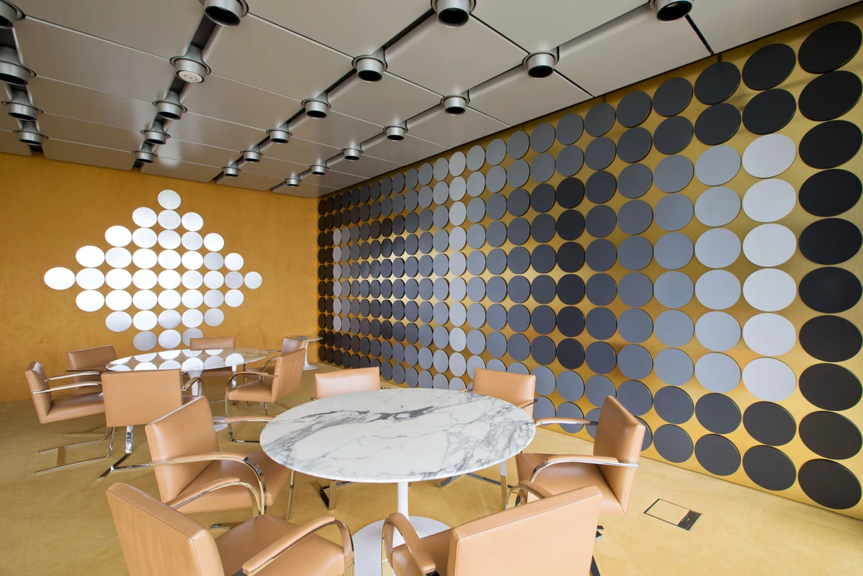 Kunstsinnig war die Bundesbank auch: Blick in den Vasarely-Saal, der als Speisesaal genutzt wurde. Die Aufnahme entstand 2017.