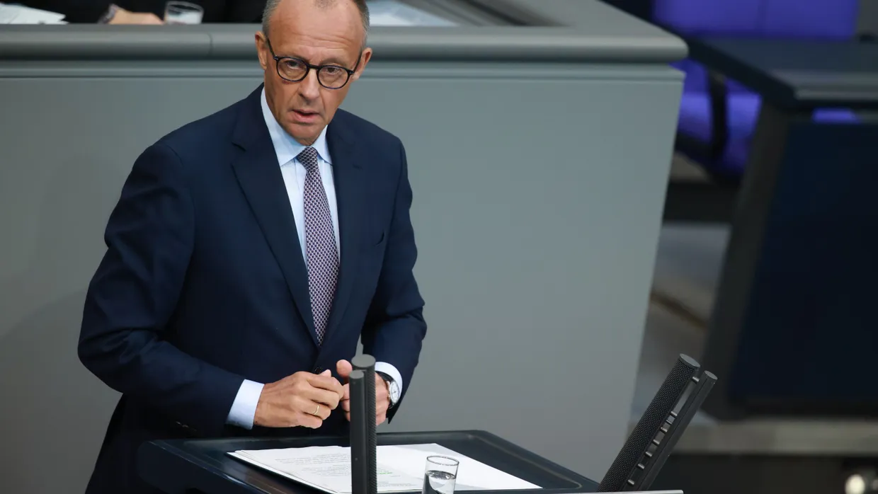 In der Generaldebatte im Bundestag: Kanzler Friedrich Merz (CDU)