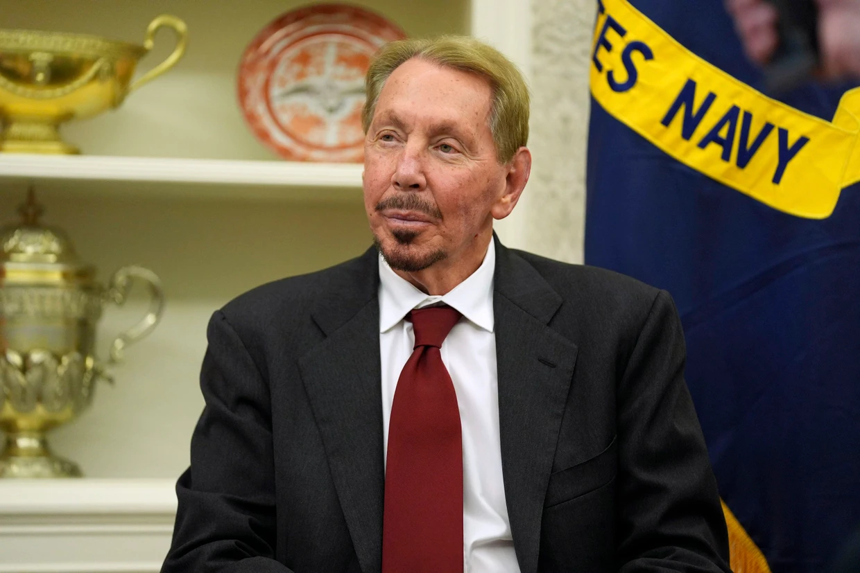 Larry Ellison at the White House earlier this year