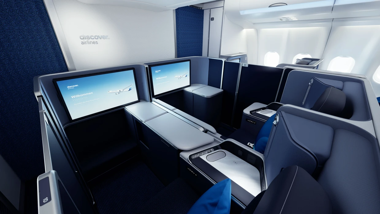 Schiebetür zu und in den Urlaub: Discover Airlines baut eine Business-Class-Suite ein.