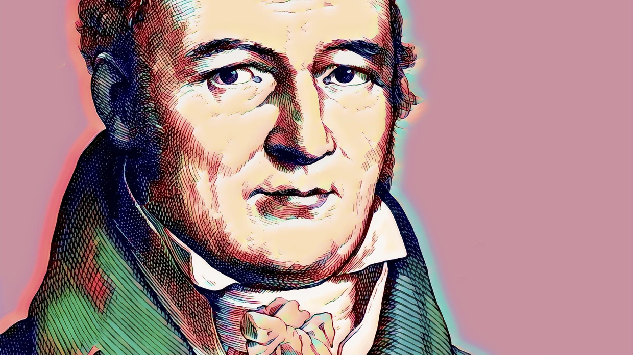 Johann Peter Hebel (1760 bis 1826) in einer digital nachbearbeiteten Illustration