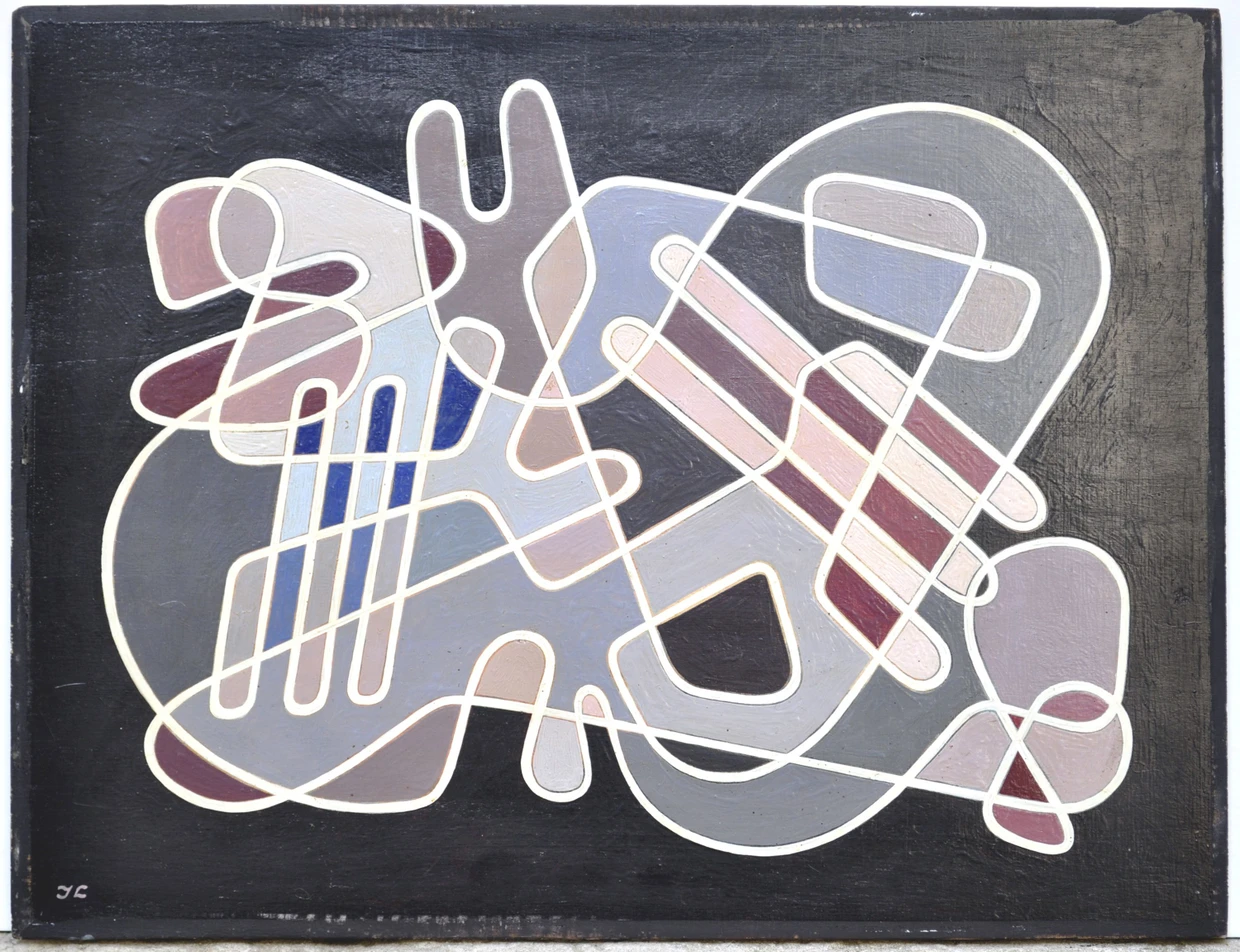 Jean Leppien, „Sans titre“, 1946, Öl auf Leinwand, 31 mal 47,5 Zentimeter