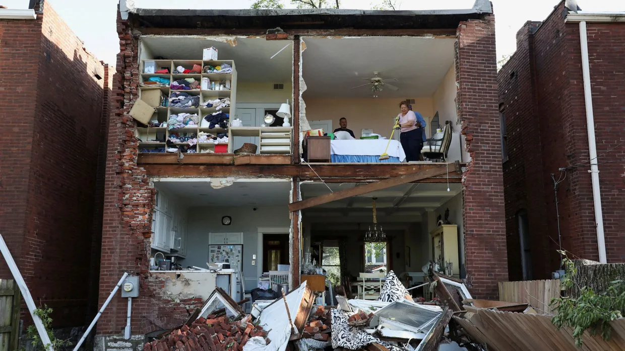 Sturmschäden in St. Louis im US-Bundesstaat Missouri
