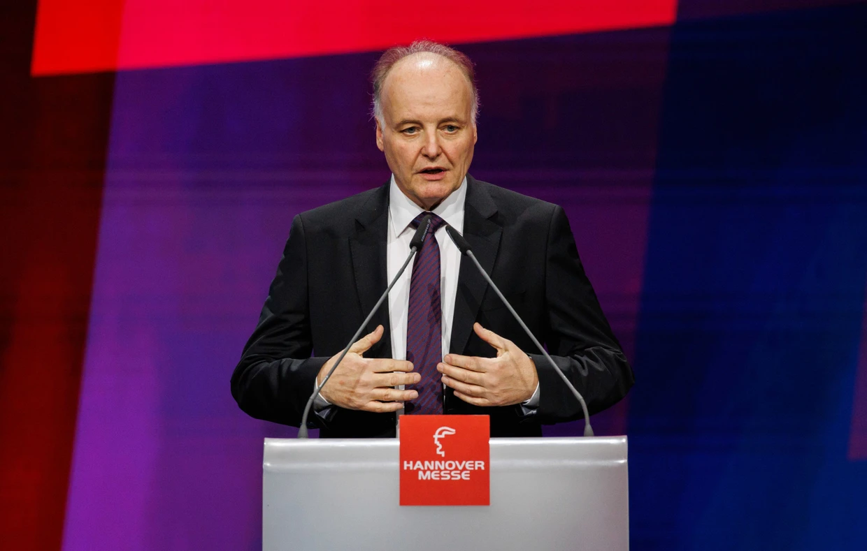 Gunther Kegel, bisheriger ZVEI-Präsident, auf der Industriemesse in Hannover