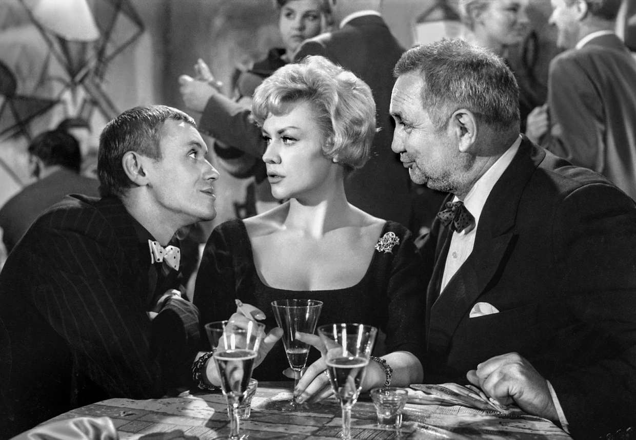 Mit Horst Frank und Gustav Knuth 1959 in&nbsp;Wolfgang Beckers Spielfilm „Kein Engel ist so rein“