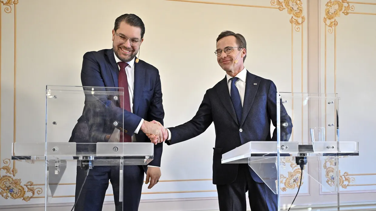Zwei am Steuer: Der Vorsitzende der Schwedendemokraten, Jimmie Åkesson (links), und der schwedische Ministerpräsident Ulf Kristersson