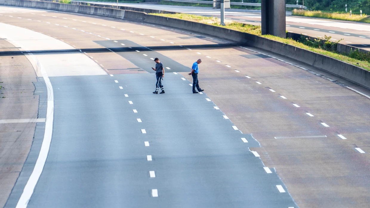 Die Autobahn 3 in der Nähe des Flughafen Frankfurt (Symbolbild).