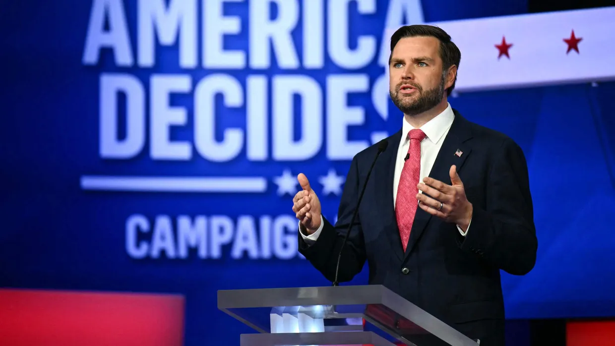 Senator J.D. Vance beim Fernsehduell am Dienstag in New York