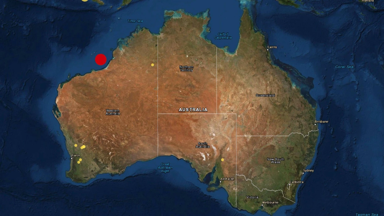 Rund 200 Kilometer westlich der australischen Stadt Broome bebte die Erde in einer Tiefe von zehn Kilometern.