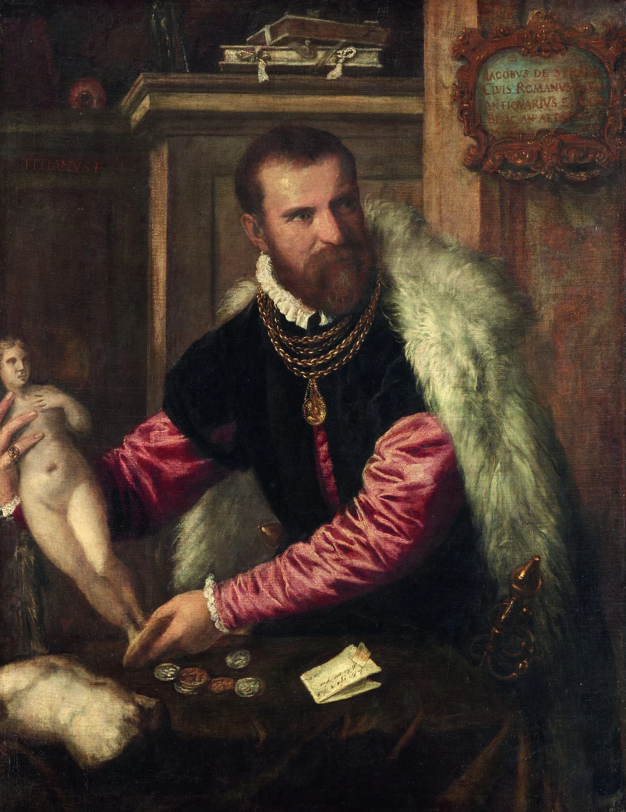Mit Liebesgöttin: Tizians Bildnis des Kunstsammlers, Gelehrten und Händlers Jacopo Strada, um 1567/68