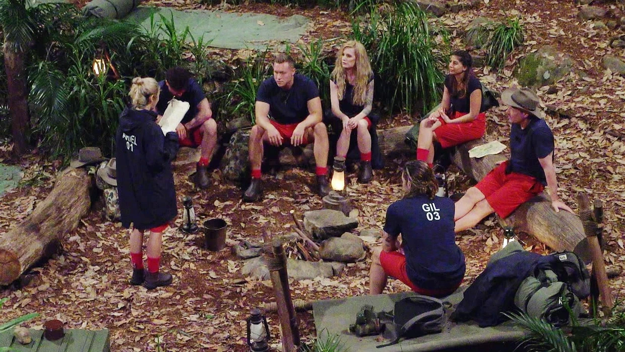 Ariel, Umut Tekin, Patrick Romer, Mirja du Mont, Eva Benetatou, Hardy Krüger und Gil Ofarim sind im Camp angekommen.