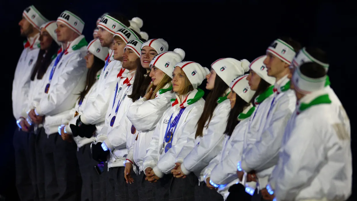 Italien und seine Sieger: Die italienischen Medaillengewinner der Olympischen Spiele während der Abschlusszeremonie