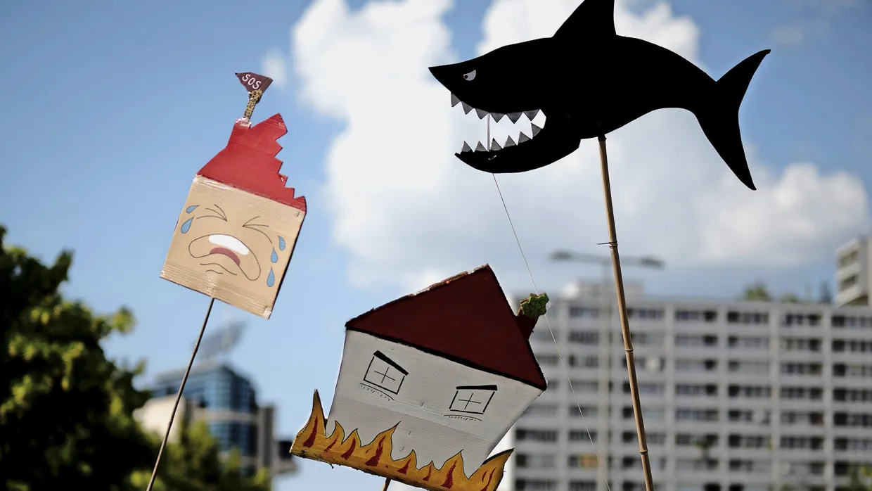 Feindbild Miethai: Demonstration für die Enteignungskampagne gegen große Berliner Wohnungskonzerne