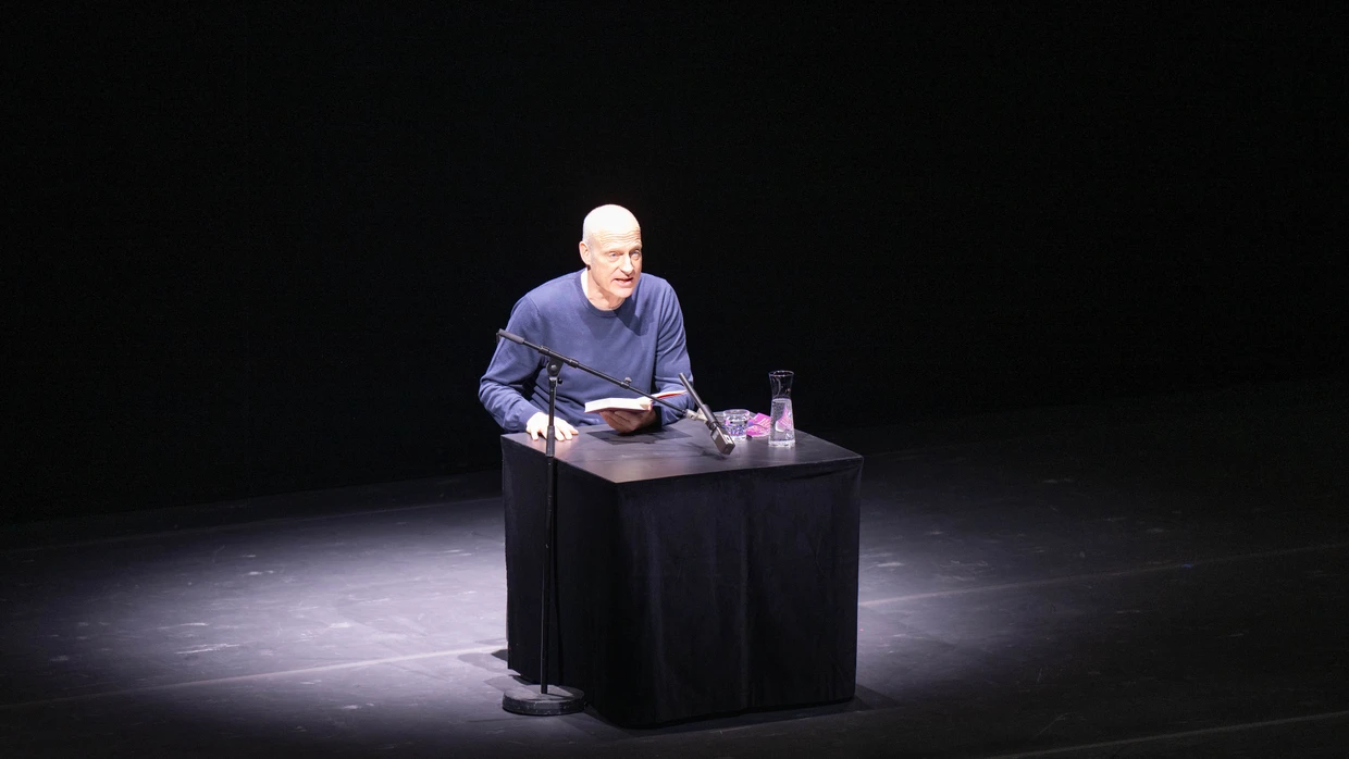 Joachim Meyerhoff bei der Vorstellung seines Romans „Man kann auch in die Hölle fallen“ im März in Frankfurt am Main