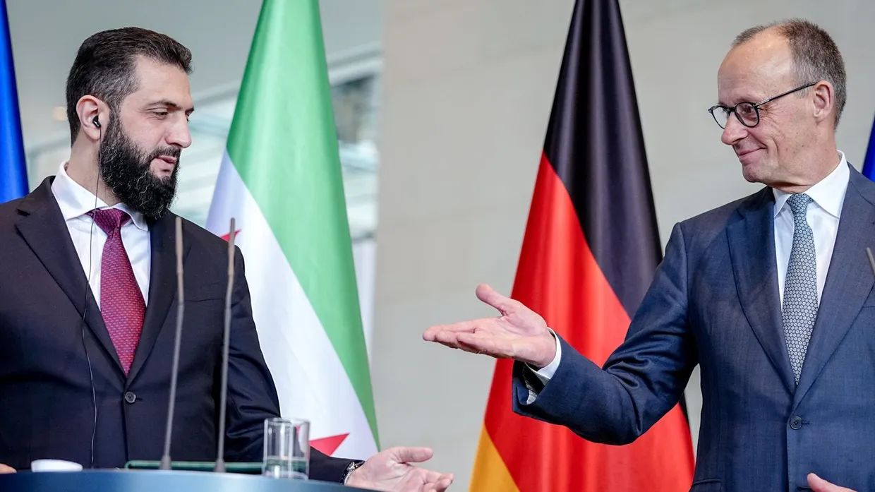 Syriens Präsident Ahmed al-Scharaa und Bundeskanzler Friedrich Merz