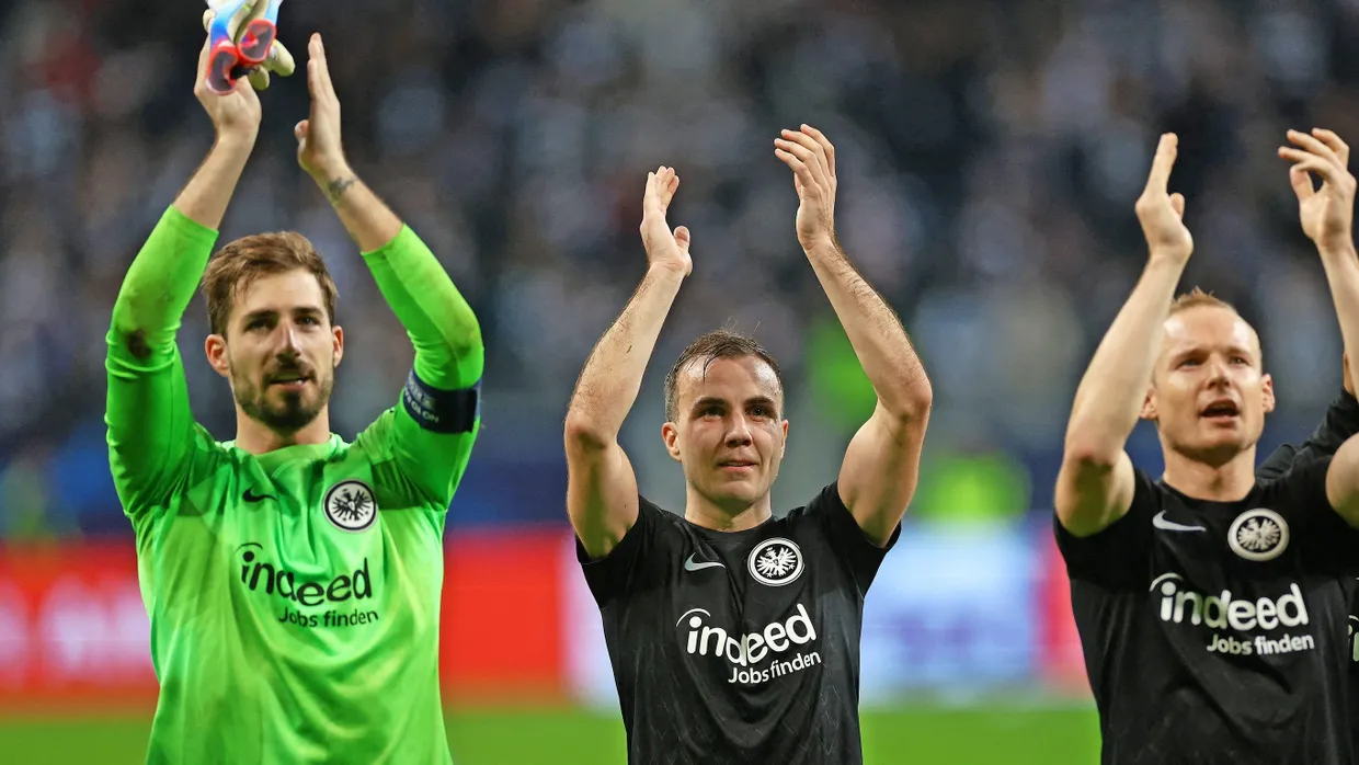 Frankfurter Führungskräfte auf höchster europäischer Fußballbühne: Kevin Trapp, Mario Götze und Sebastian Rode (von links)