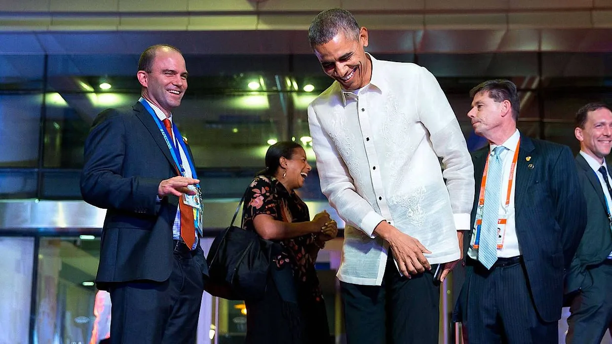 Ben Rhodes mit Barack Obama 2015 in Manila