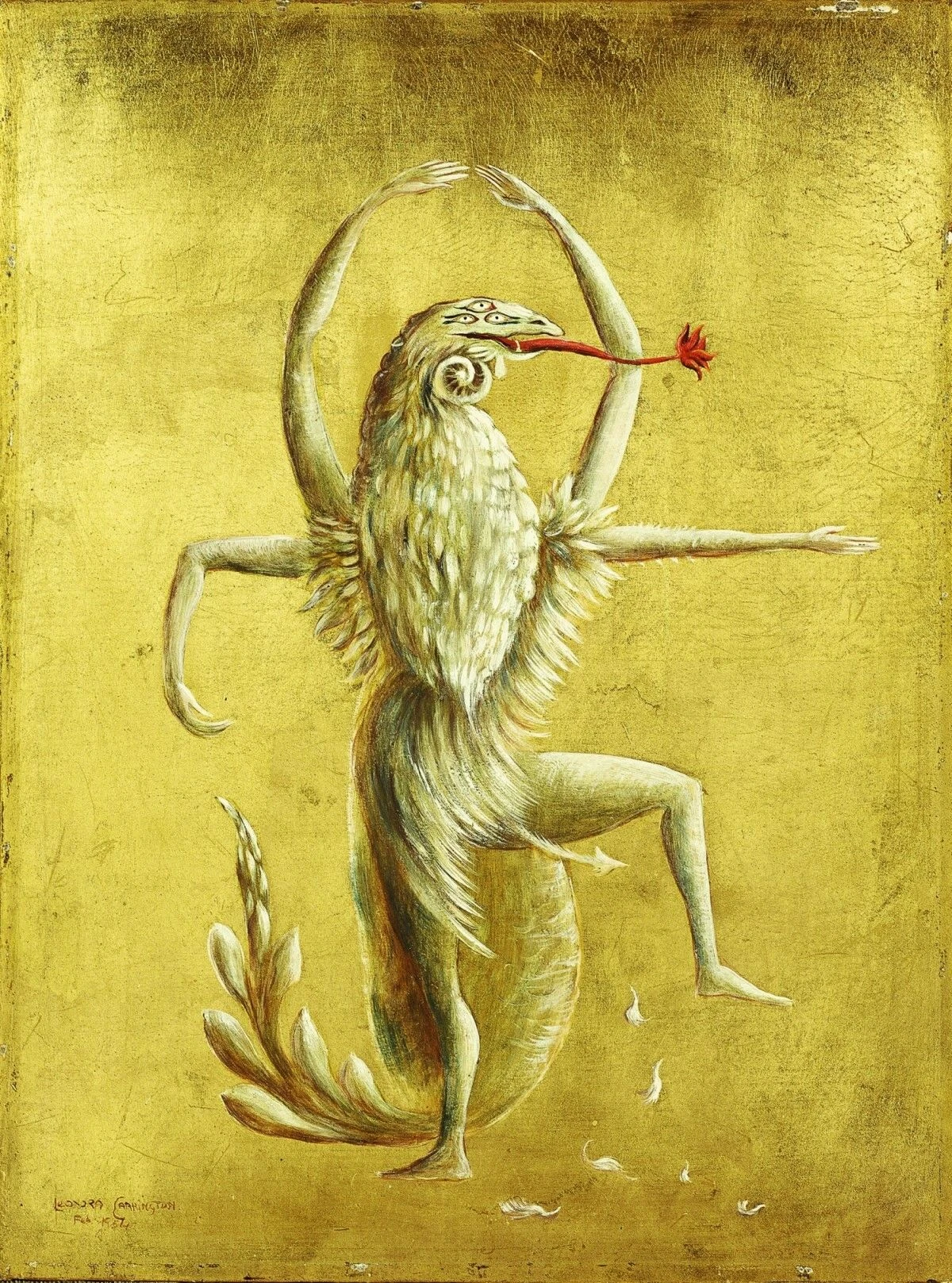 Der Irrsinn tanzt vor Goldgrund: Leonora Carringtons „Ballerina II (Mythical Figure)“&nbsp; von 1954