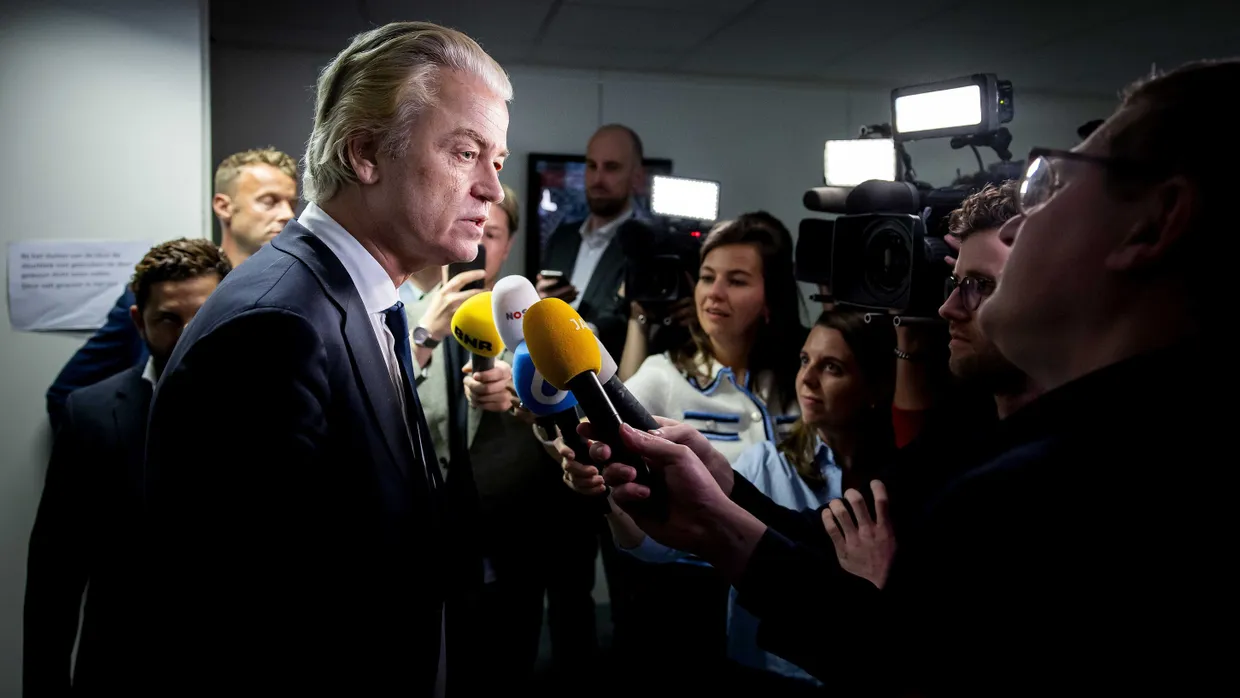 Wahlsieger Geert Wilders in der Nacht zum Donnerstag in Den Haag