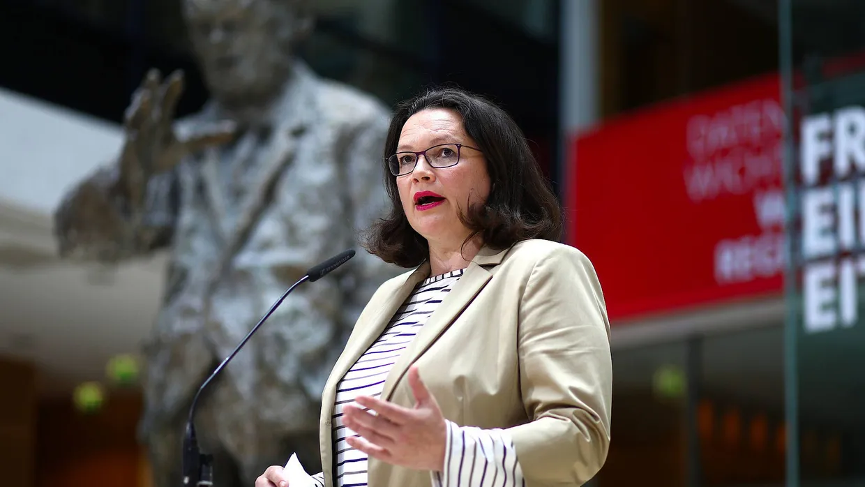 Andrea Nahles spricht im Willy-Brandt-Haus
