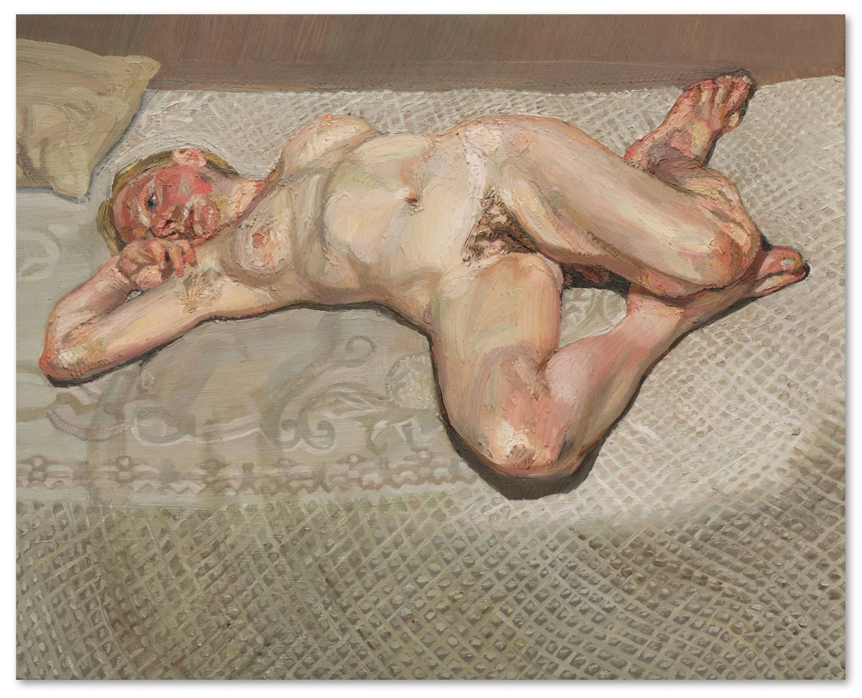 Noch mehr britische Kunst bei Sotheby's: Lucian Freud, „Blond Girl on a Bed“, 1987, Öl auf Leinwand, 40,6 mal 50.8 Zentimeter, Taxe sechs bis acht Millionen Pfund
