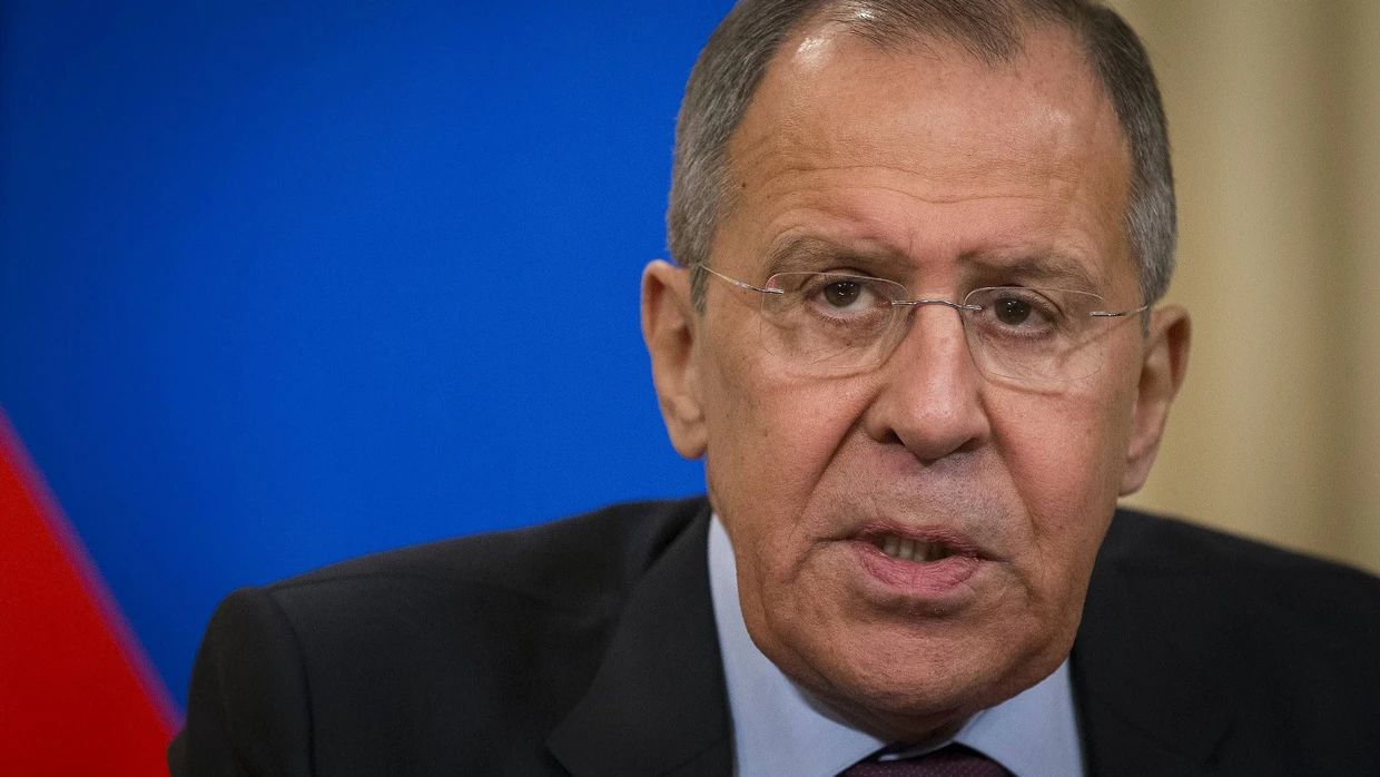 Der russische Außenminister Sergej Lawrow bei einer Pressekonferenz.