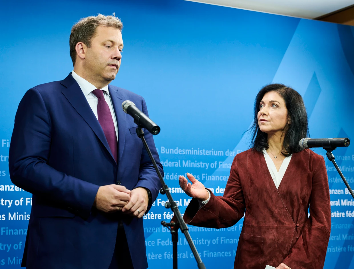 Wortlos beim „Stahlgipfel“: Lars Klingbeil und Katherina Reiche