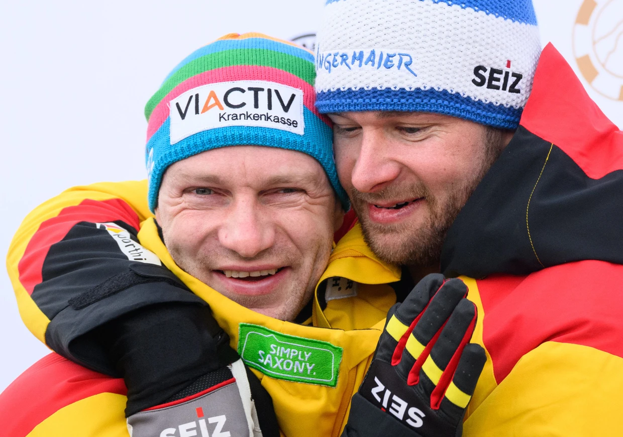 Große Rivalen: Francesco Friedrich (links) und Johannes Lochner bei der Bob-WM 2023.