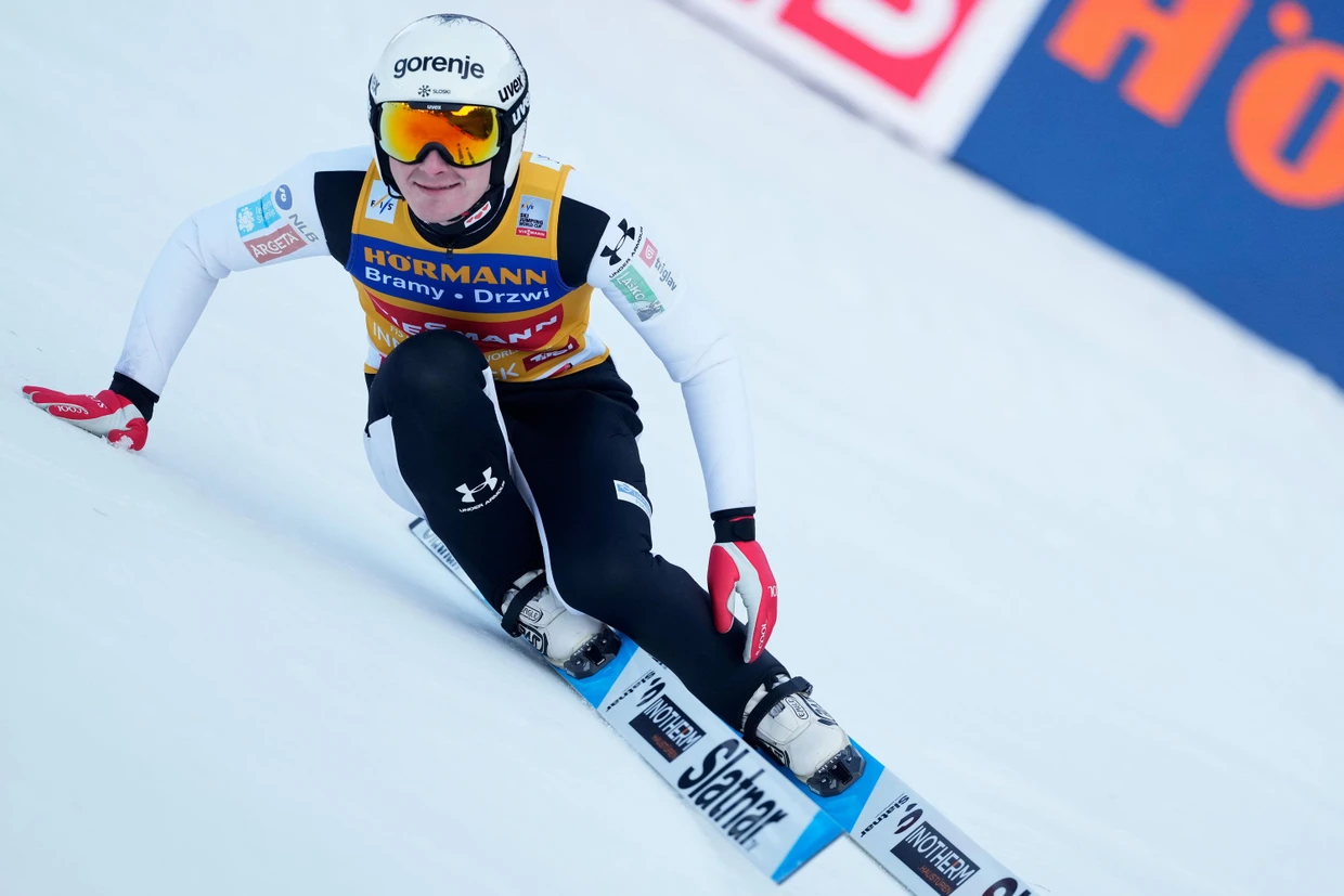 Domen Prevc nach seinem zweiten Sprung