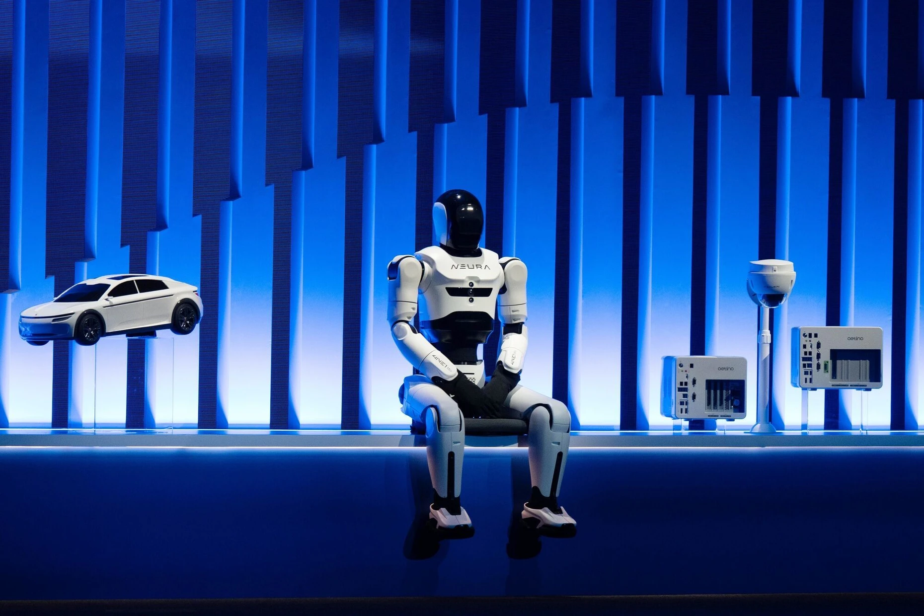 Ruhepause: das Modell 4NE1 Mini des deutschen Unternehmens Neura Robotics