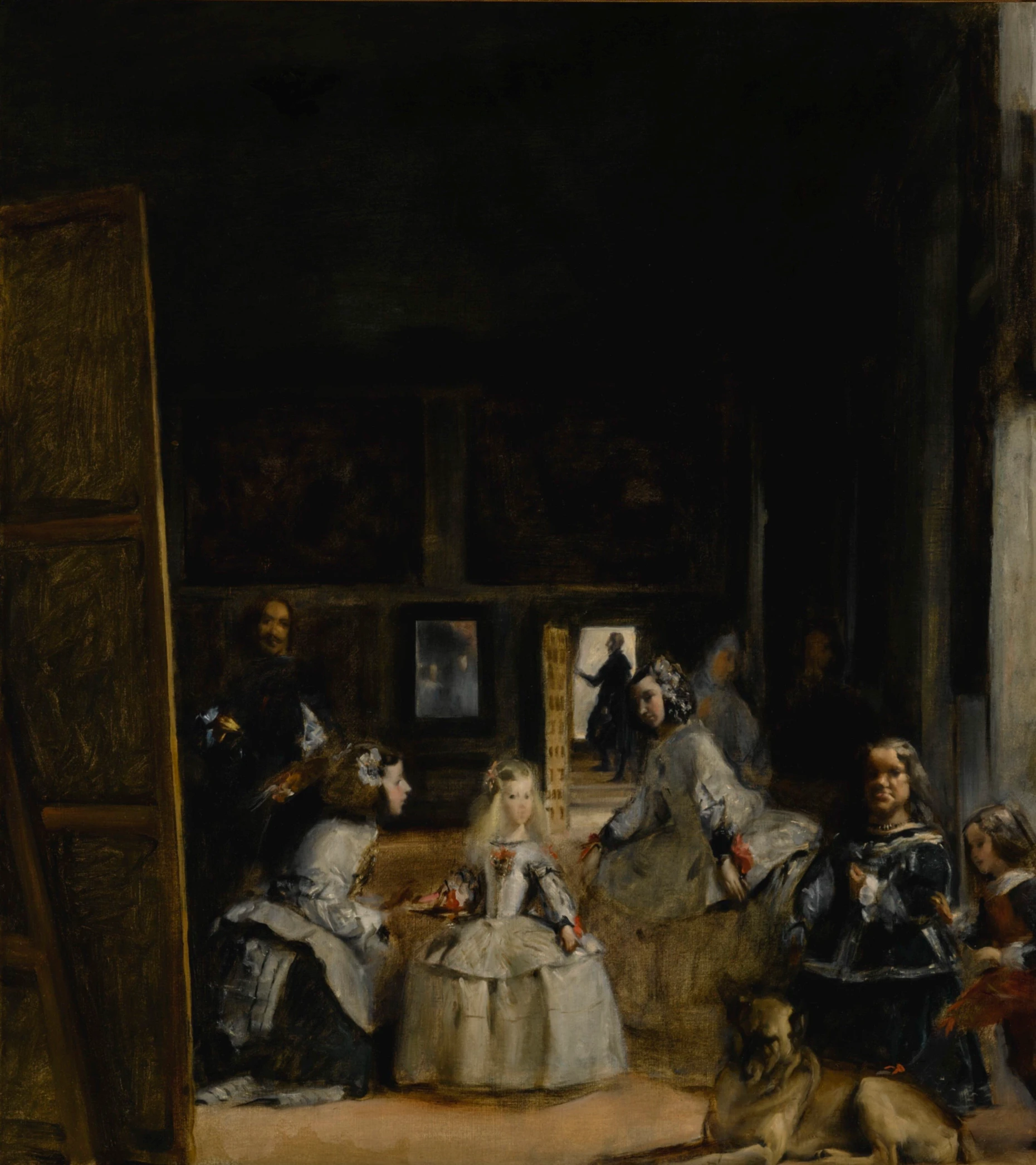 Idealtypisch für die andere Sicht Amerikas: John Singer Sargents geniale Variation der „Las Meninas, after Velázquez“ von 1879 leuchtet vor allem Gesichter und Blickbeziehungen mit Spotlights aus