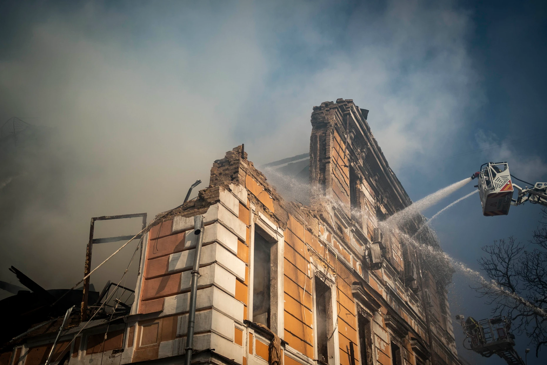 The building of the National Academy of Sciences was hit by a Russian drone on Monday.