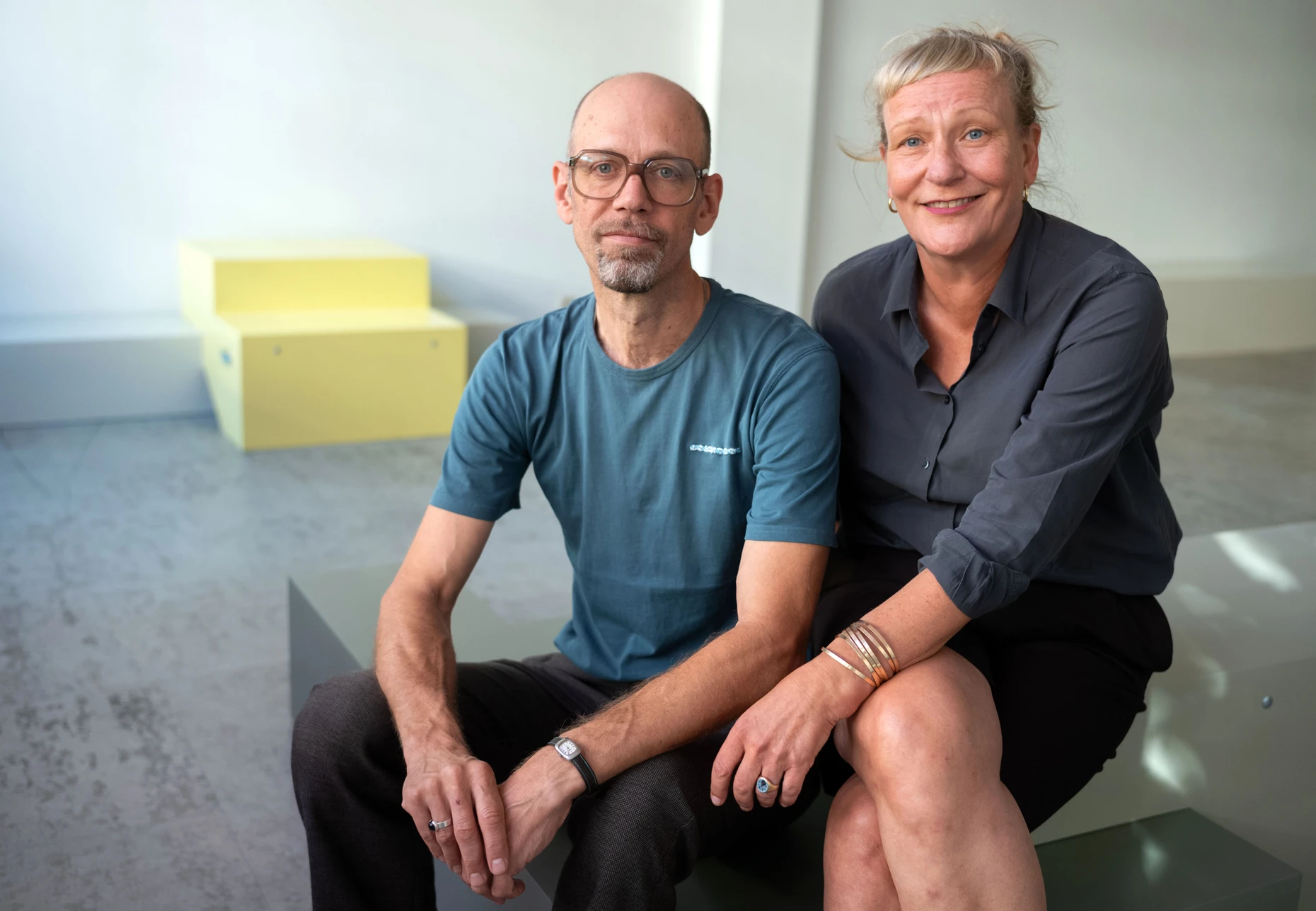 Völlig neue Erfahrung: Sebastian Bark und Lisa Lucassen von She She Pop proben im Mousonturm.